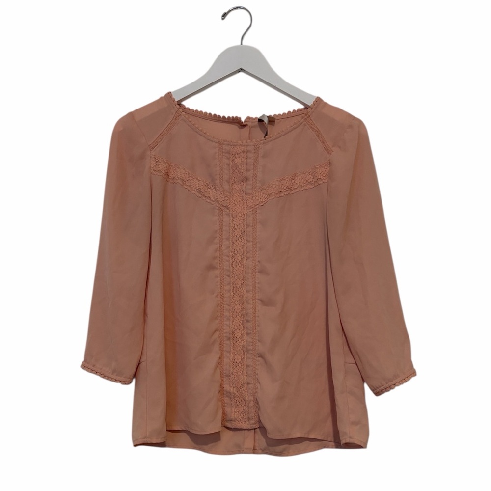 Lauren Conrad Pink Lace Blouse, Medium